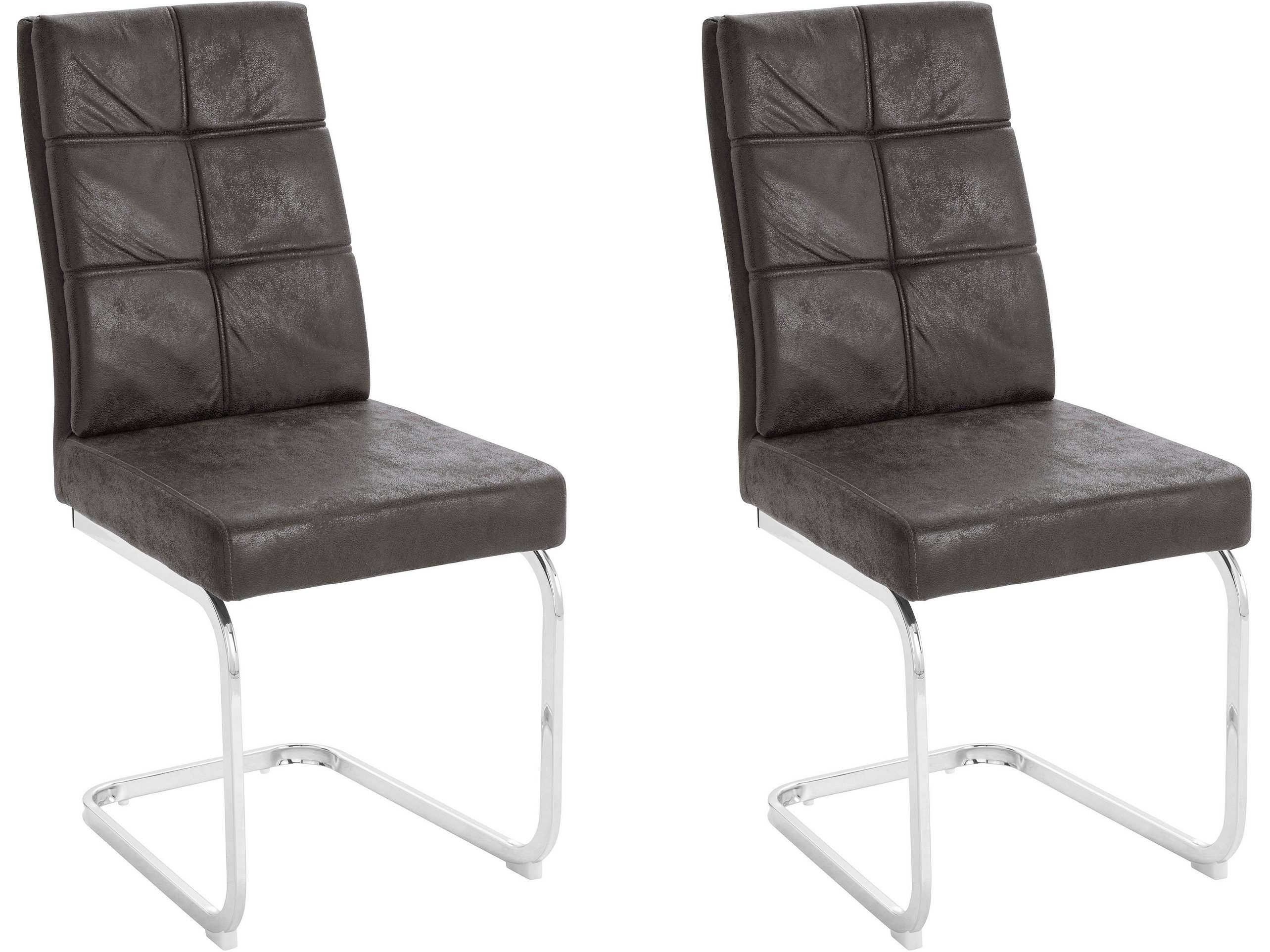 loft24 Freischwinger Lagona (2er-Set), Chromgestell aus Metall, Esszimmerstuhl Polsterstuhl