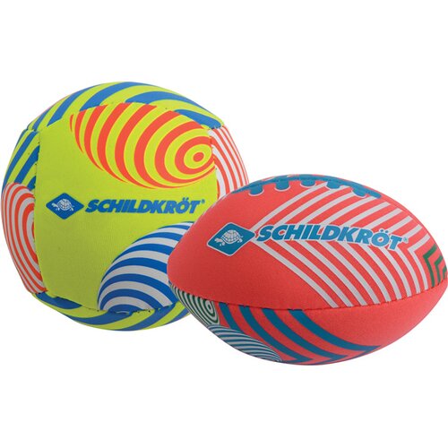 SCHILDKRÖT MINI-BALL-DUO PACK, SET BESTEHEND AUS 1 VOLLEY UND 1 AMERICAN FOOTBALL, Ø 9 CM