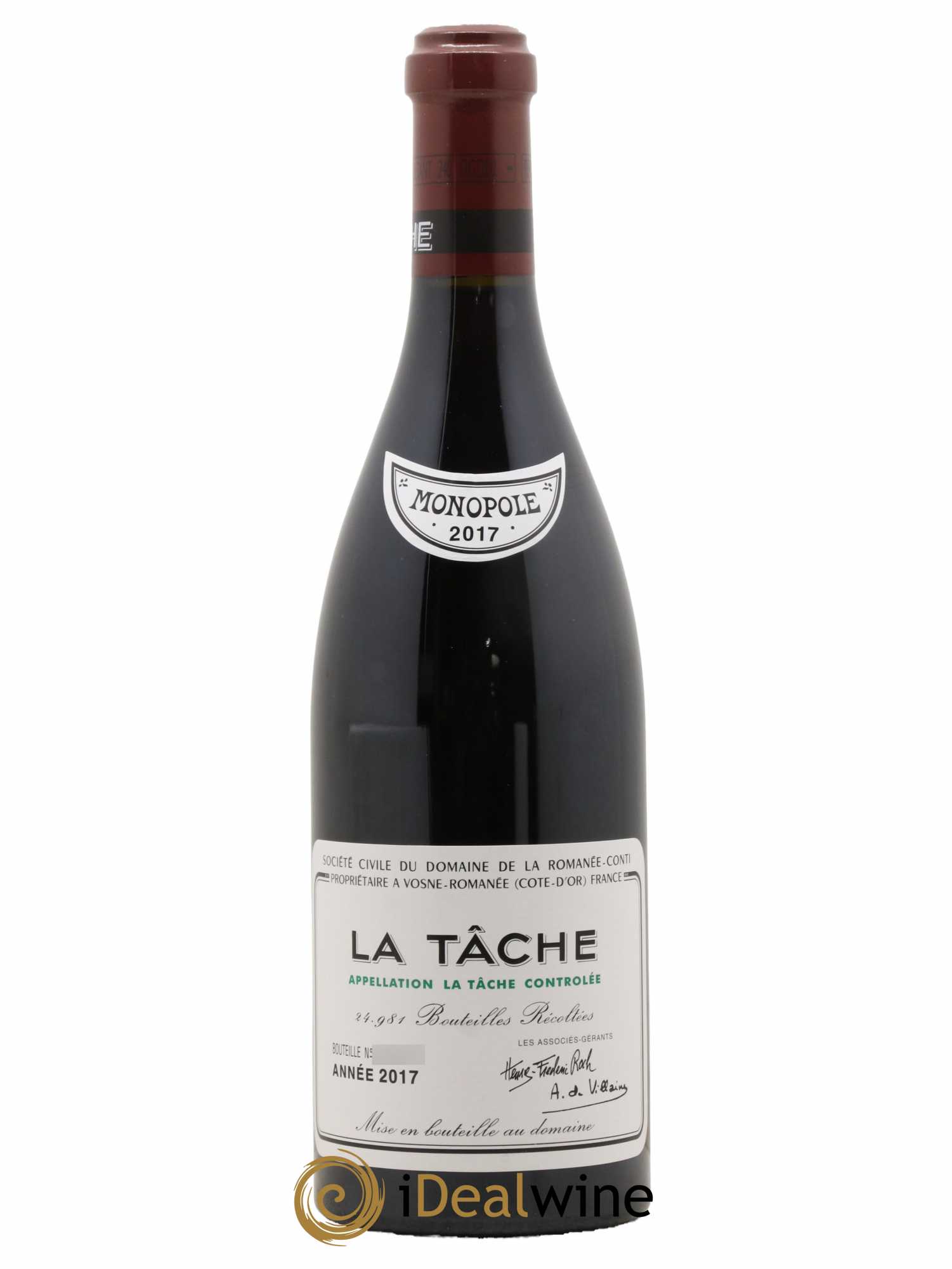 La Tâche Grand Cru Domaine de la Romanée-Conti  2017 - Lot de 1 Bouteille