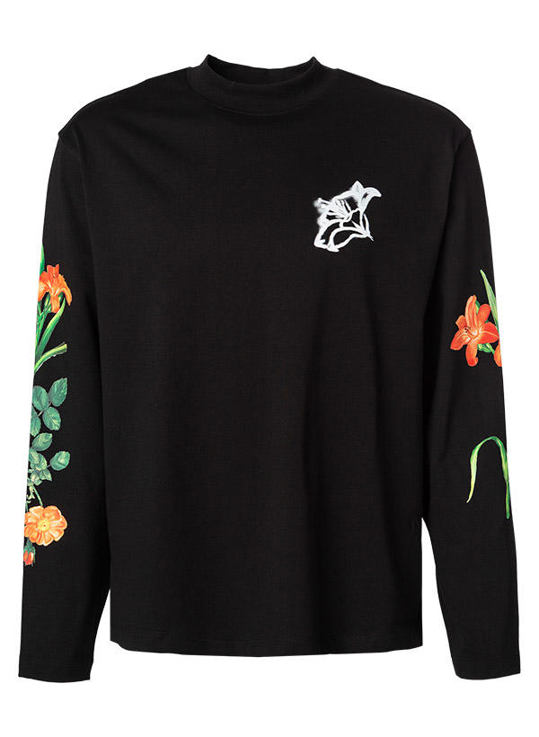 HUGO, Longsleeve, Baumwolle, schwarz