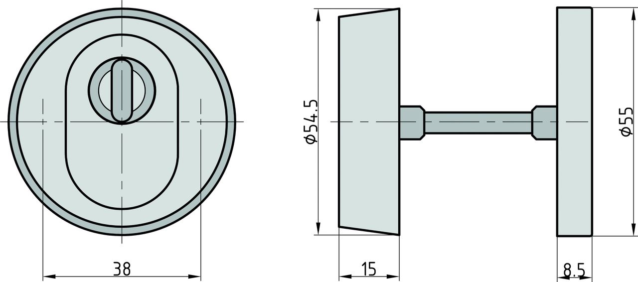 Basi Schutzrosette - SR 300 ZA - rund - Edelstahl - 15 mm