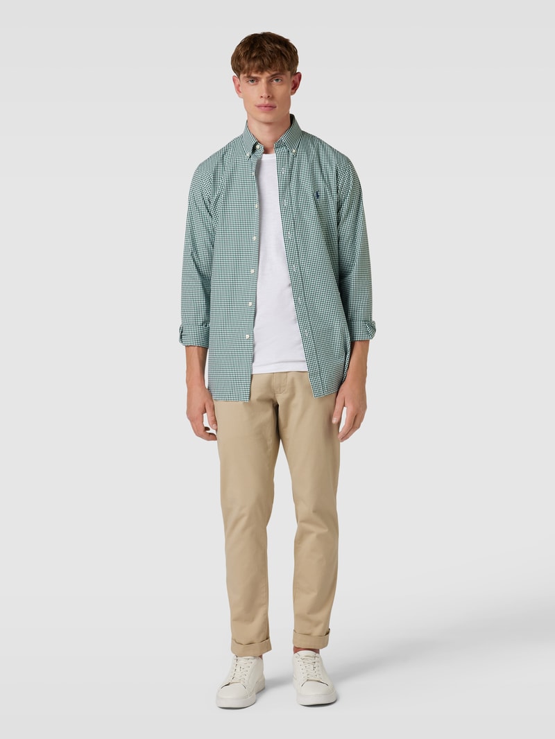 Slim Fit Freizeithemd mit Vichy-Karo in petrol