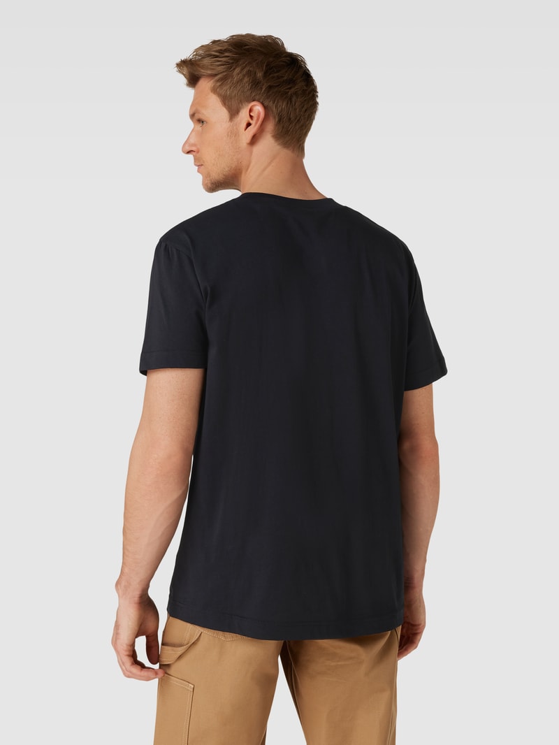 T-Shirt aus Baumwolle mit Label-Detail in schwarz