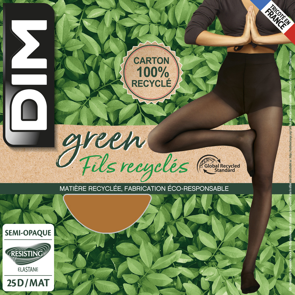 DIM Collant Semi-Opaque en Fil Recyclé Collant