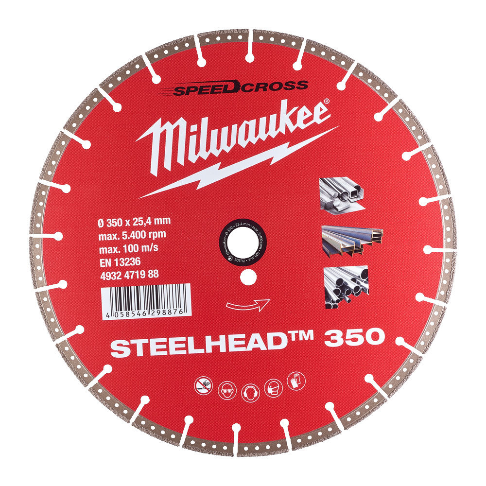 Milwaukee Accessoires 4932471988 Steelhead 350 Diamantzaagblad voor metaal 350 x 25.4 mmÂ