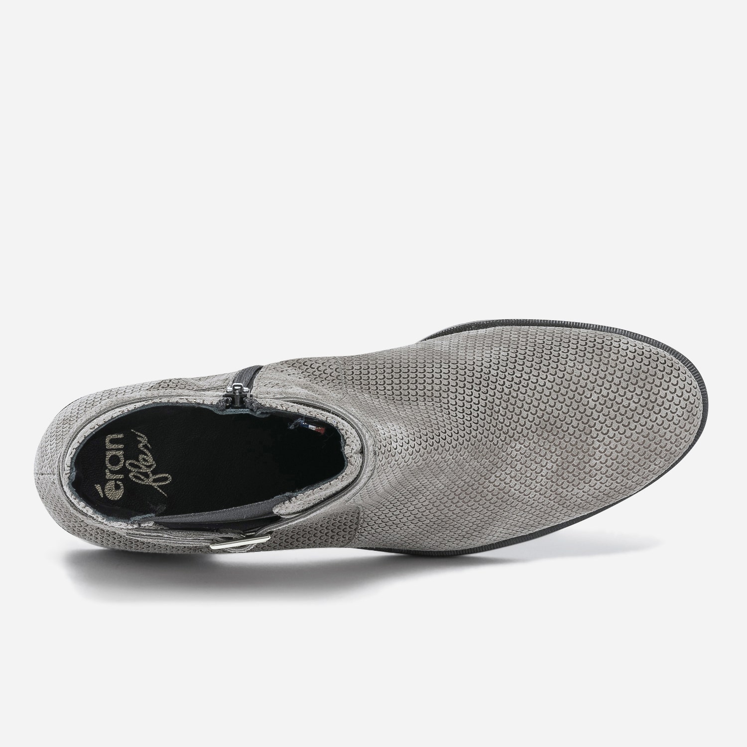 Chelsea boots ERAM FLEX gris cuir velours avec bride