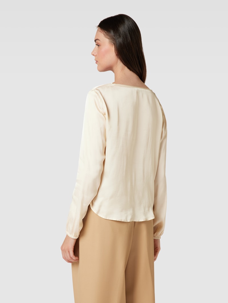 Bluse mit V-Ausschnitt in sand