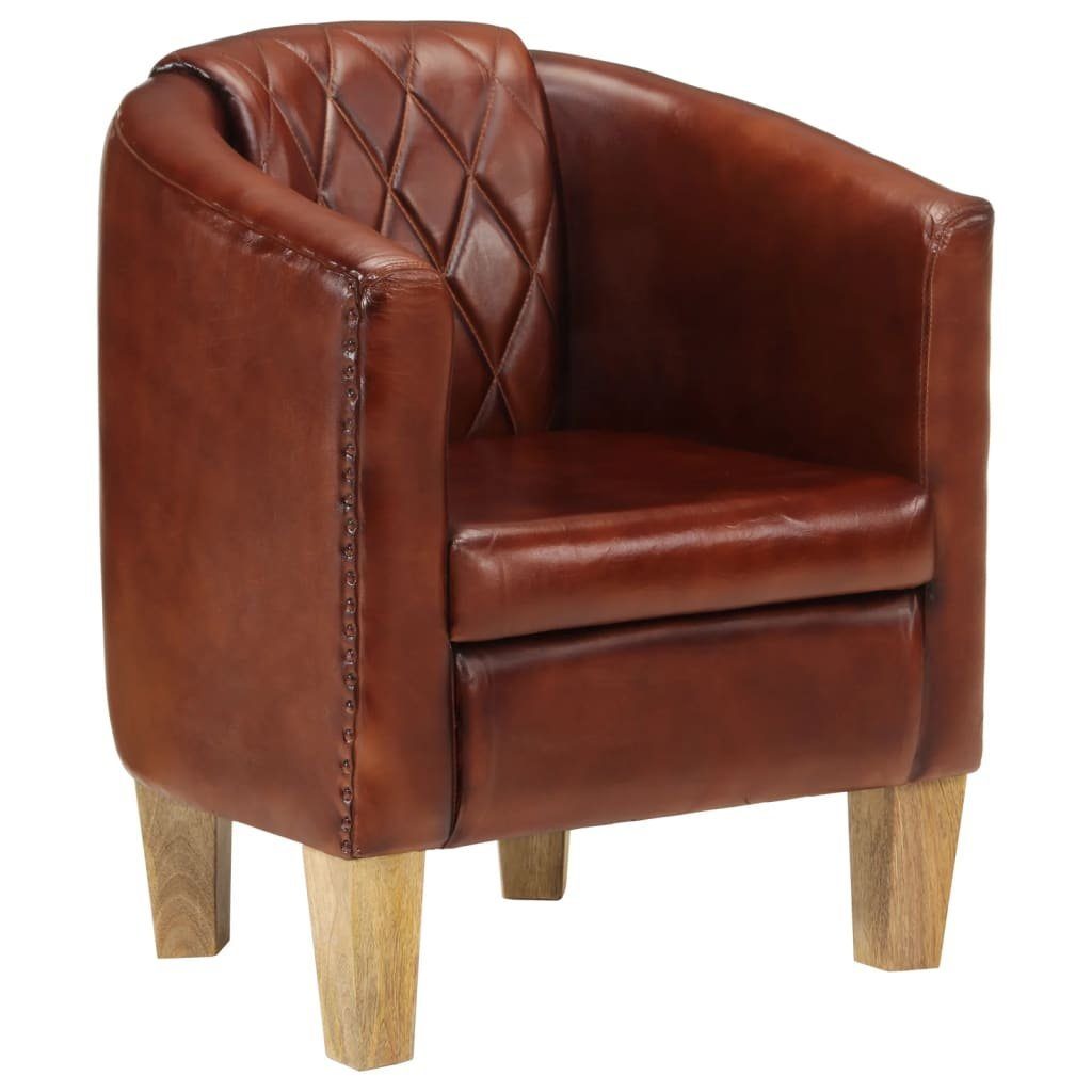 vidaXL Sessel Clubsessel Braun Echtleder (1-St)