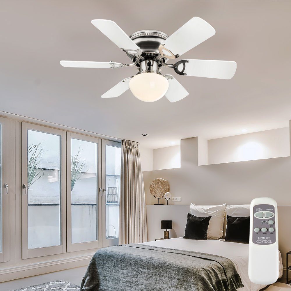 etc-shop Deckenventilator, Deckenventilator mit Licht Fernbedienung 3 Stufen Weiß
