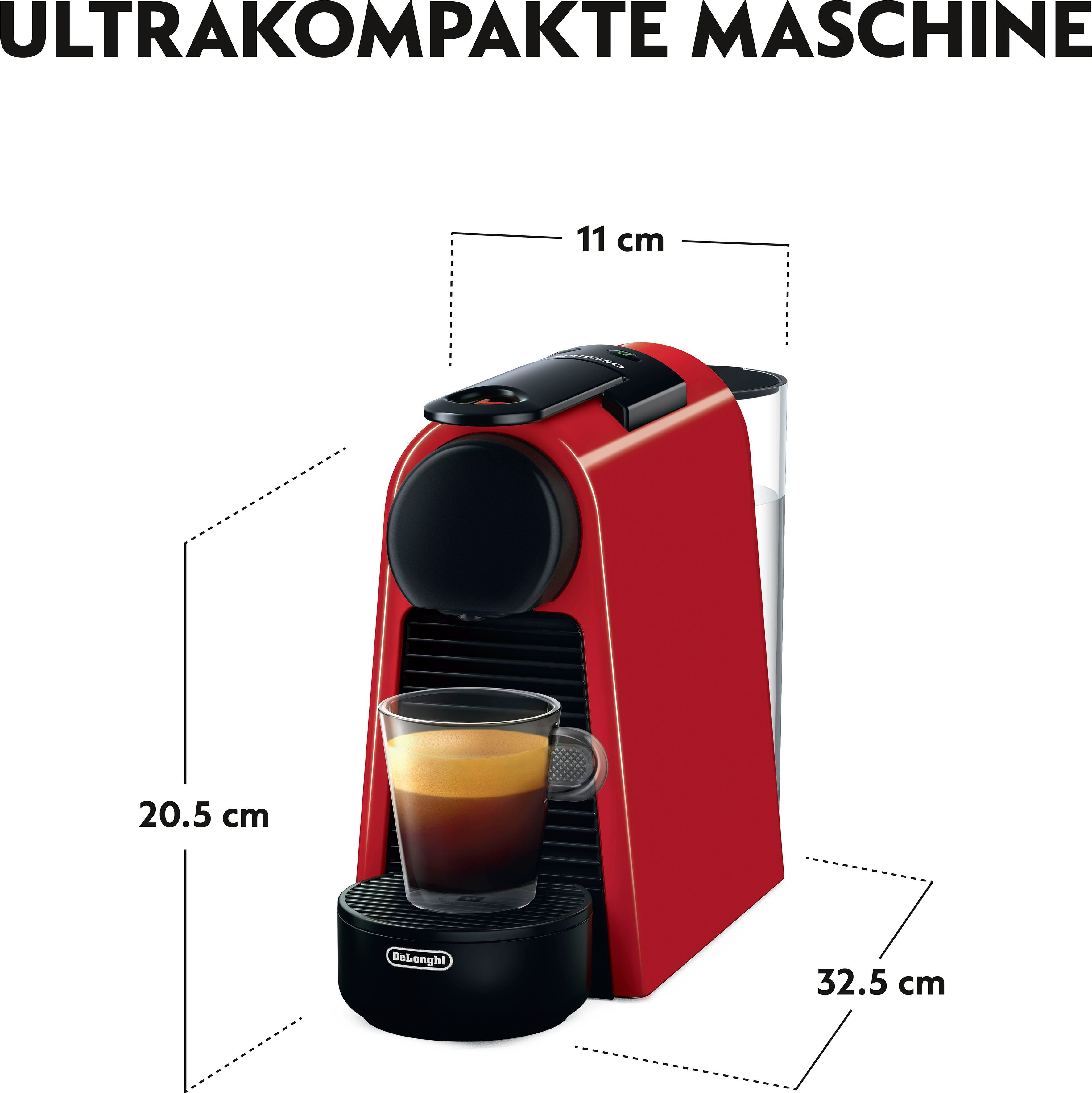 Nespresso Kapselmaschine Essenza Mini EN85.R von DeLonghi, Red, inkl. Willkommenspaket mit 7 Kapseln