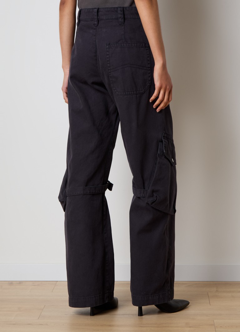 Pantaloni cargo cu talie joasă și croială largă, cu buzunare laterale, de la Acne Studios
