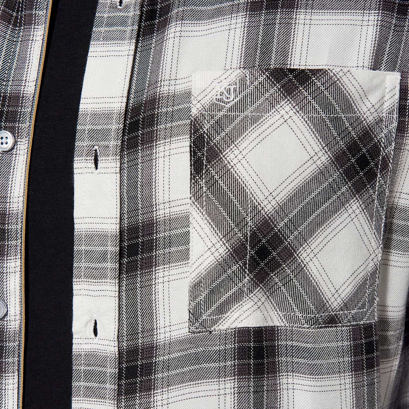 NATE   Chemise à carreaux noirs et blancs Homme