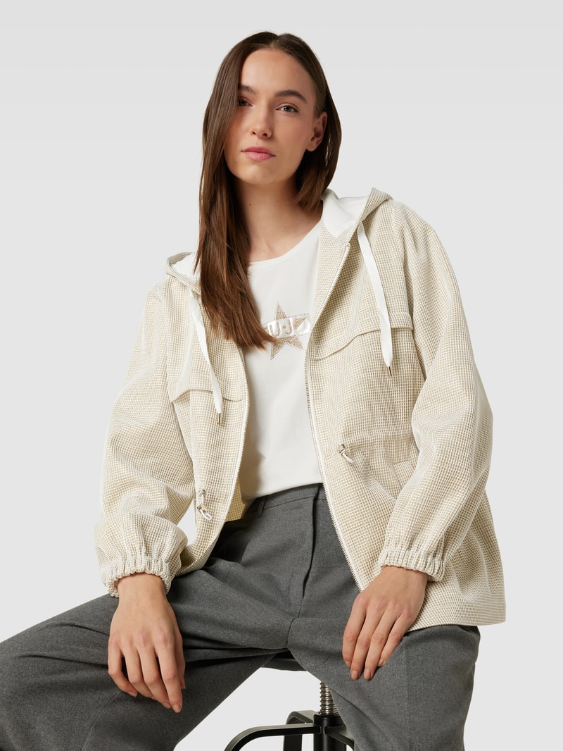 Sweatjacke mit Eingrifftaschen in offwhite