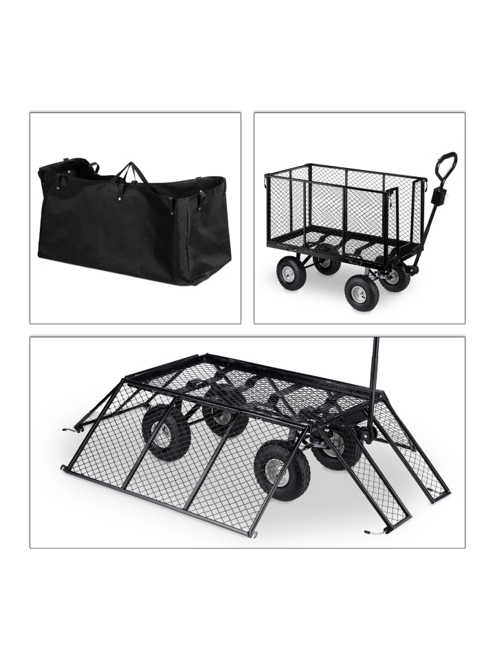 relaxdays Handwagen in Schwarz günstig kaufen onesize