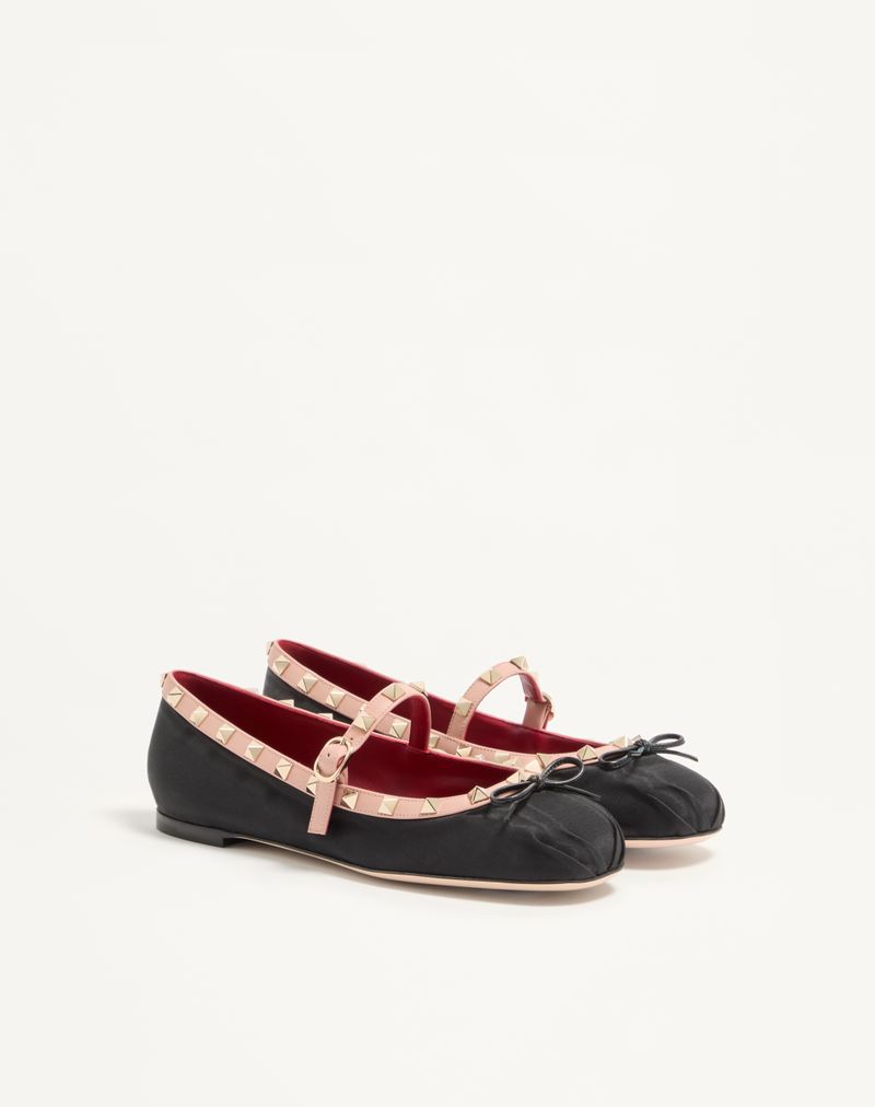 Mary-Jane Rockstud Ballerina i Moiré-stof 05 mm