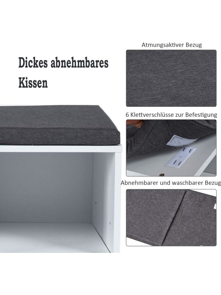 COSTWAY Schuhbank mit Sitzbank in Weiß günstig kaufen onesize