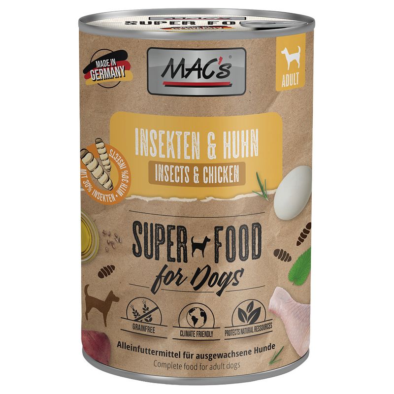 Sparpaket MAC's Nassfutter für Hunde mit Insekten 24 x 400 g