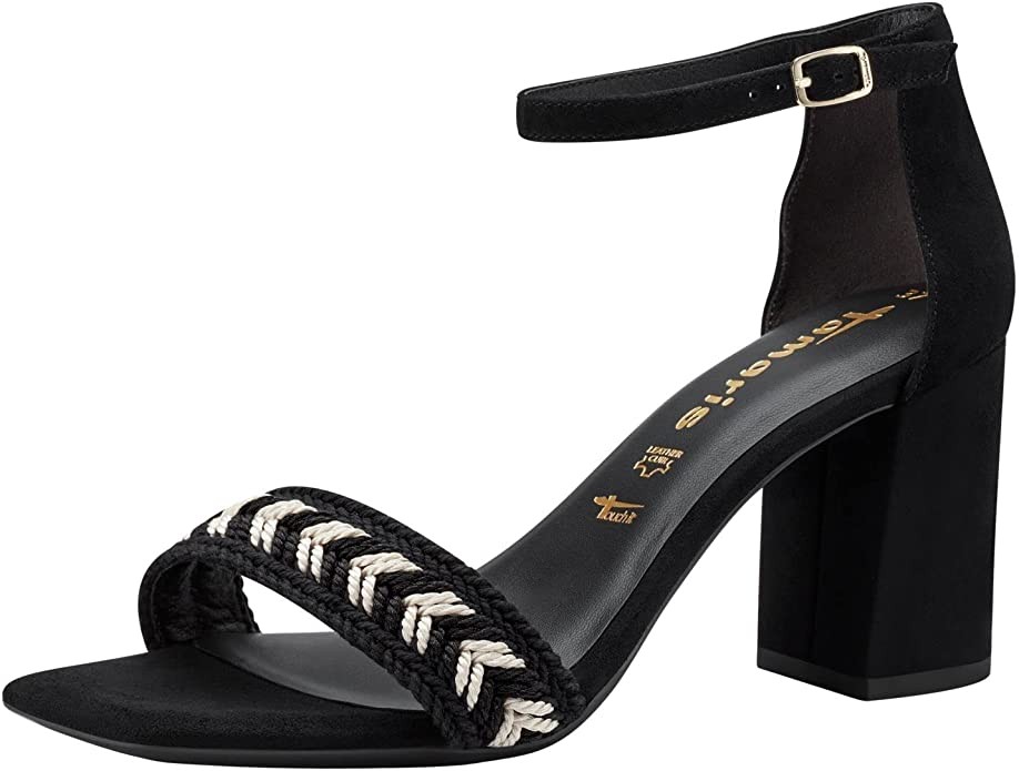 TAMARIS Riemchen Sandalen schwarz Riemchensandalette, Schwarz