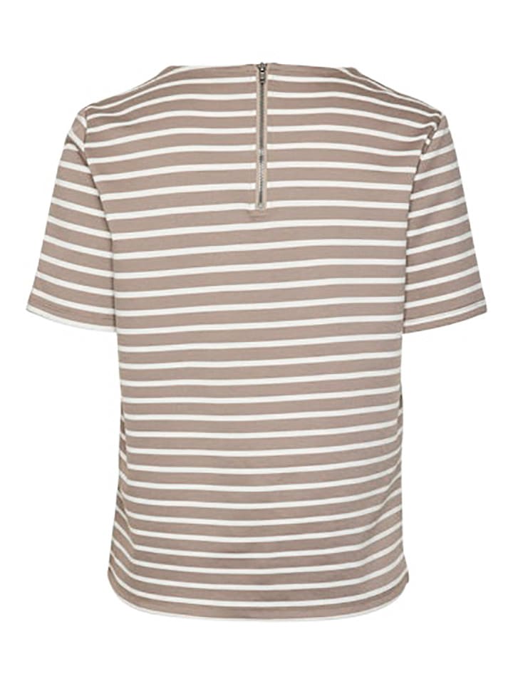 Vero Moda Shirt in Hellbraun/ Weiß günstig kaufen