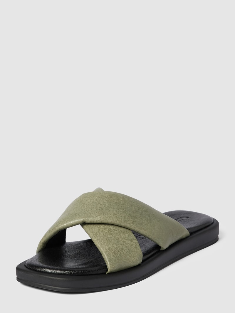 Pantoletten mit breiten Riemen in mint