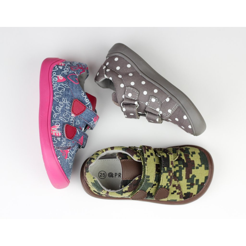 Protetika Roby Green Canvas Barfußschuhe Klett