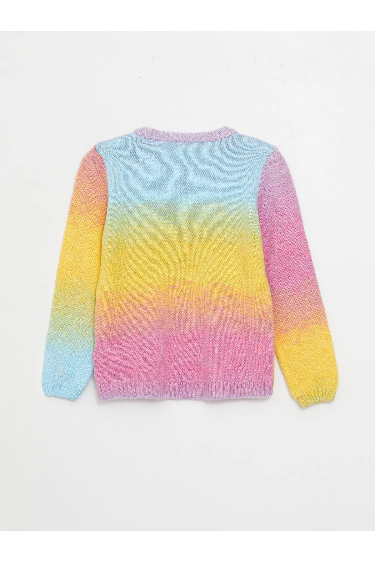 LC Waikiki  Gemusterter Langarm-Strickpullover für Mädchen mit Rundhalsausschnitt