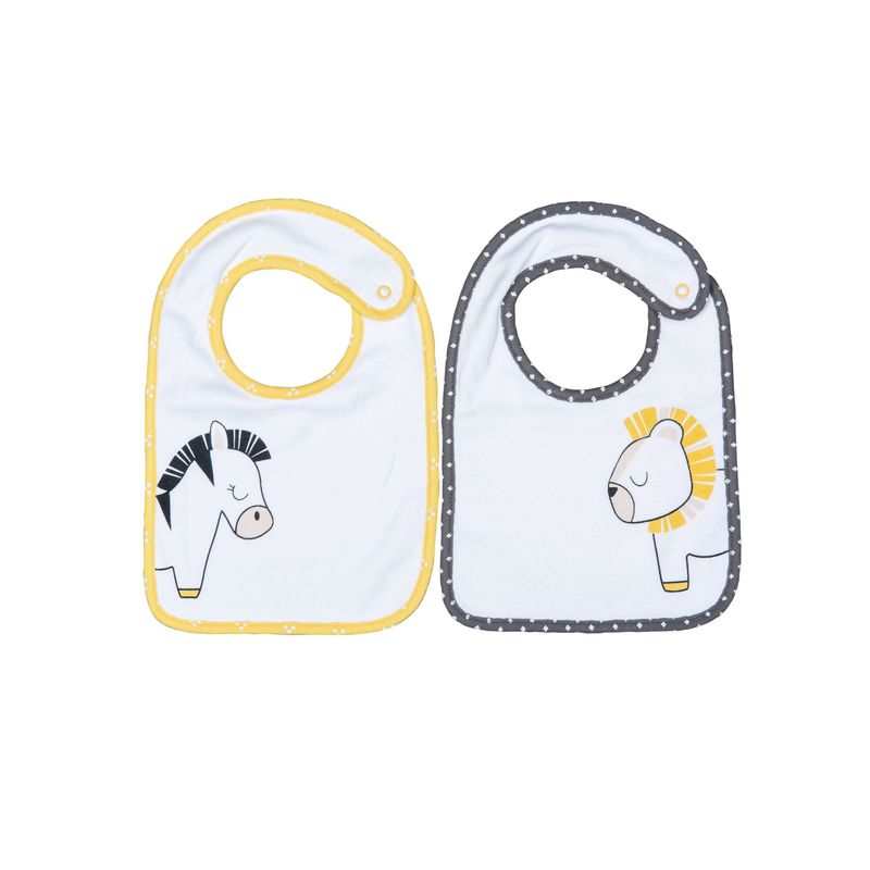 Lot de 2 bavoirs Pluche et pompon