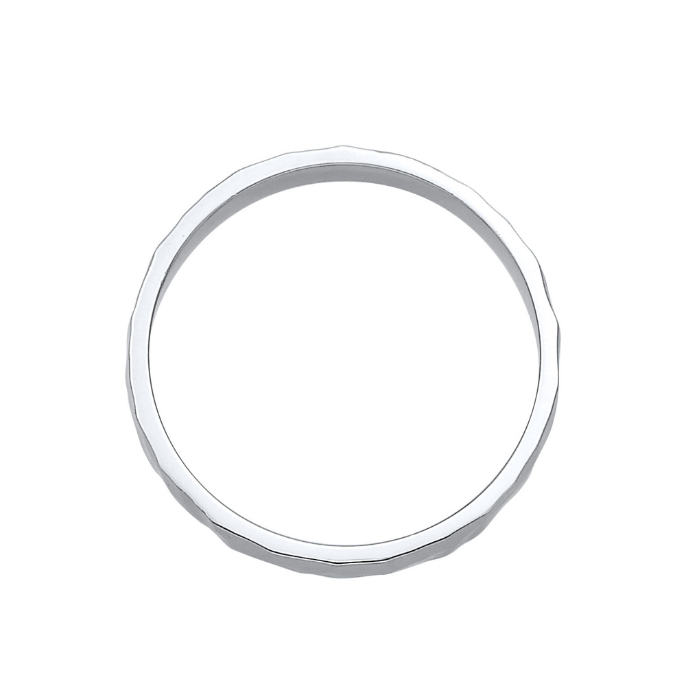 Elli Elli Bague Femmes Bande Basique Fin Martelé Tendance en argent sterling 925 Bague