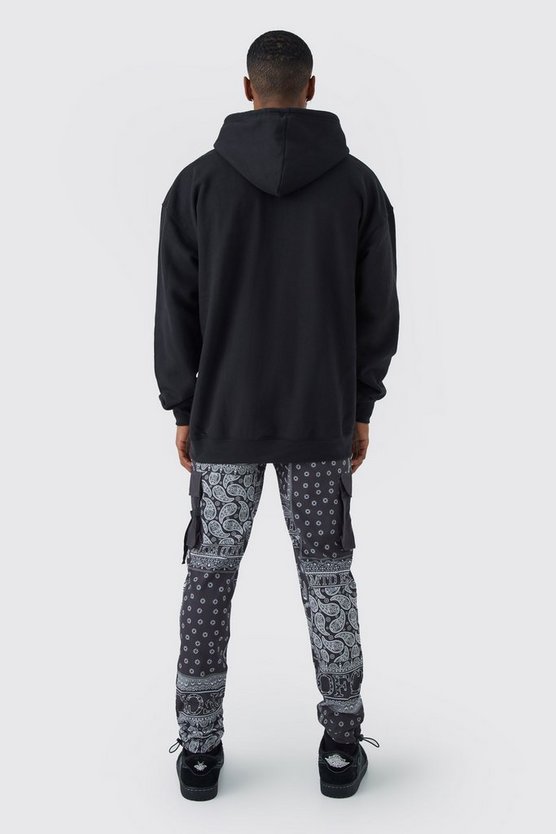 Skinny Cargo-Hose mit Bandana-Print
