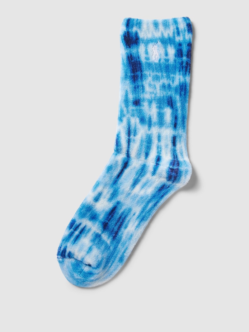 Socken mit Allover-Muster Modell 'TERRY' in blau meliert