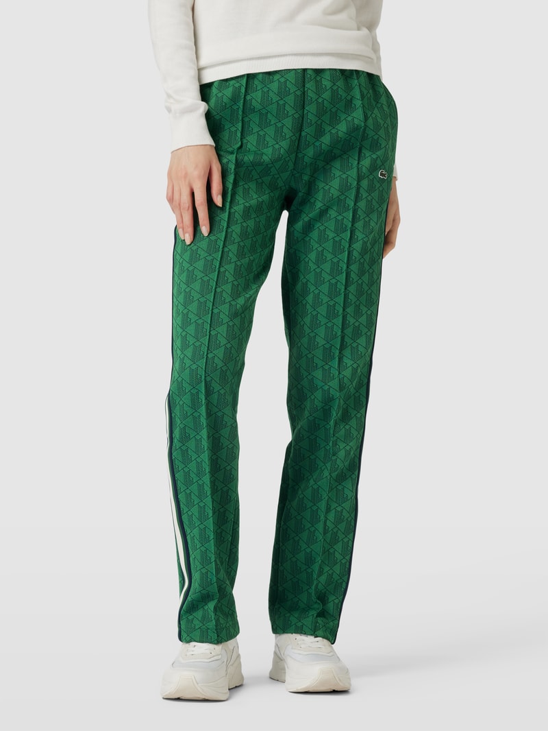 Sweatpants mit Label-Patch in grasgrün