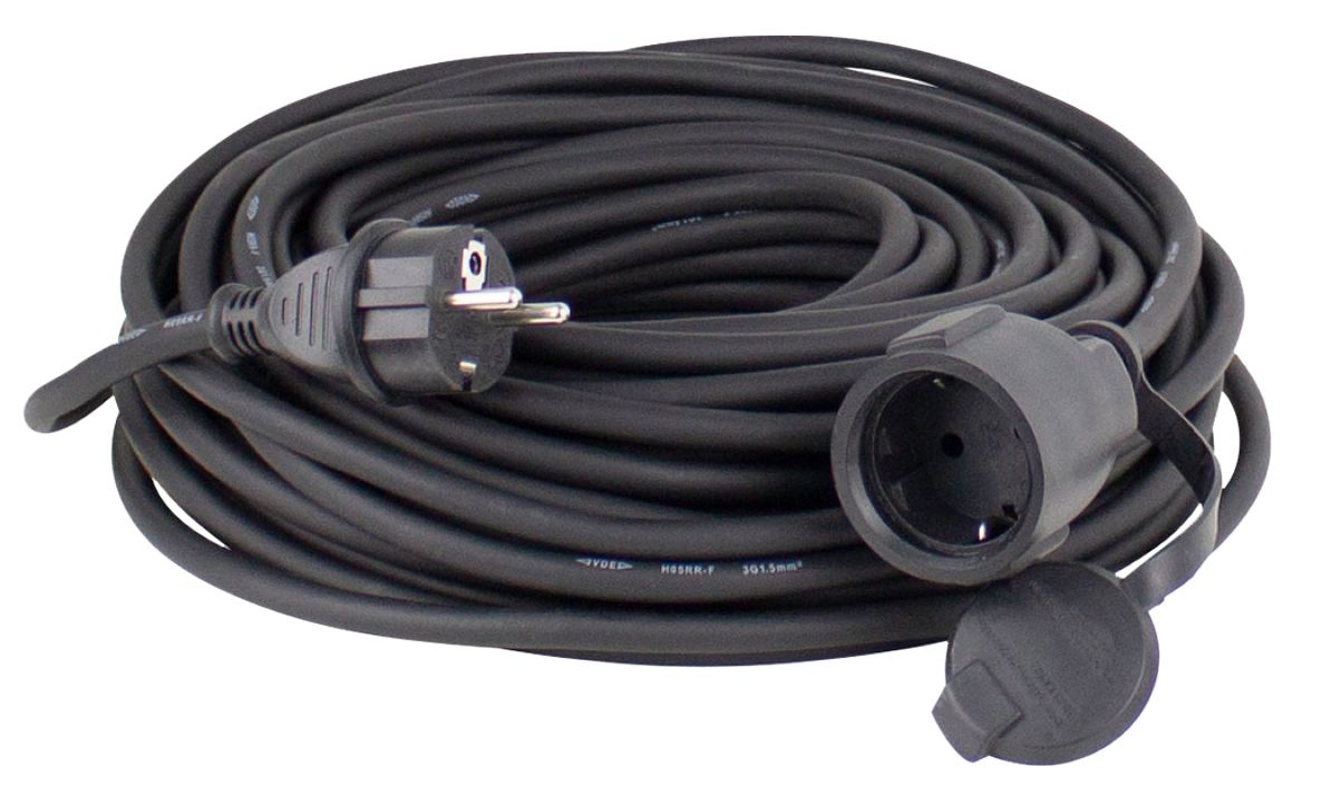 Schwabe 60382 Neoprenový prodlužovací kabel 230V/16A IP44 H07RN-F 3G2.5 Černá 5m
