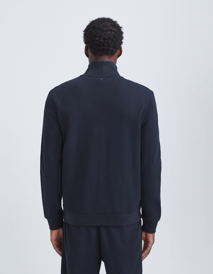 Cardigan marine maille piquée esprit sport Homme