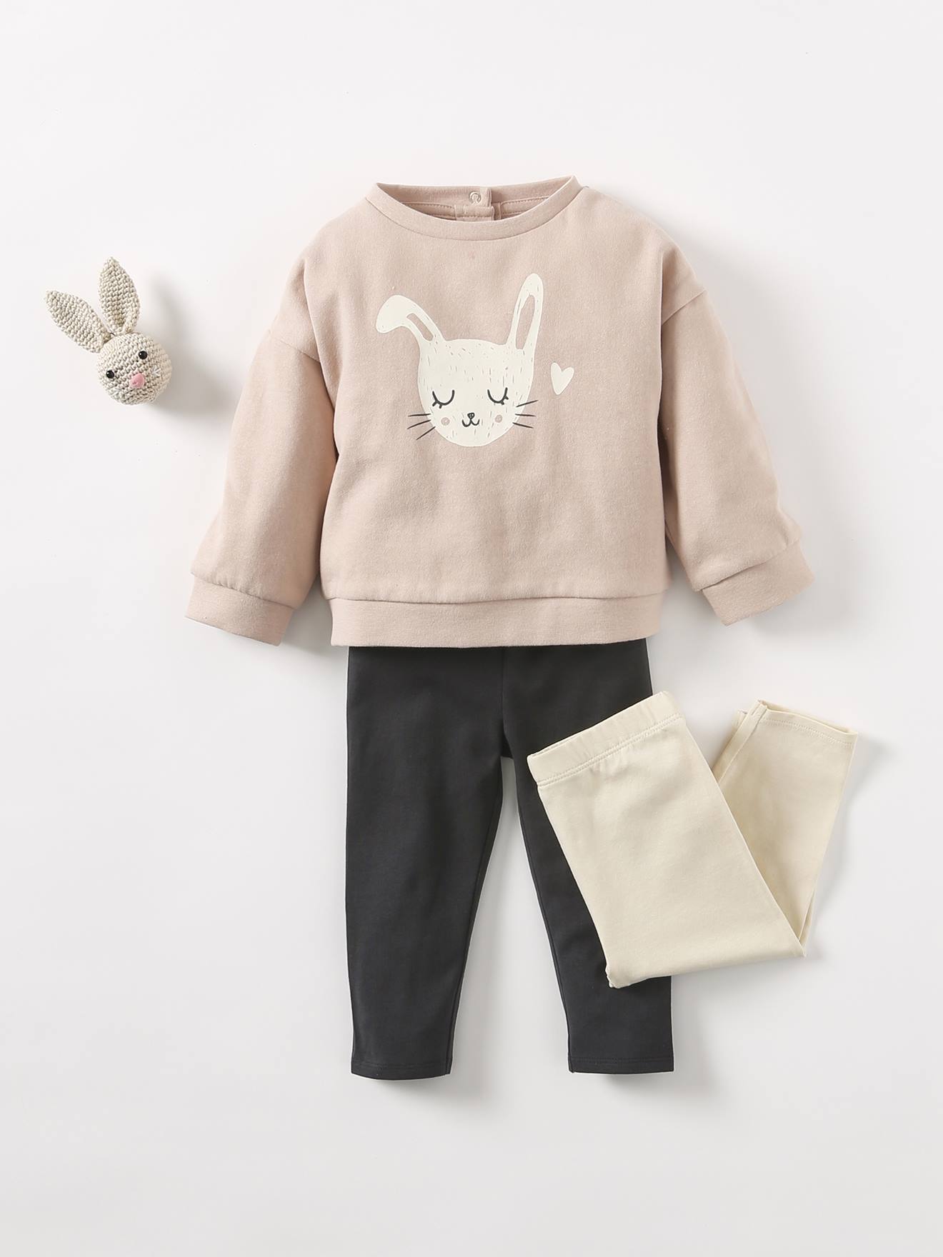 Sweat basics bébé imprimé bleu ardoise