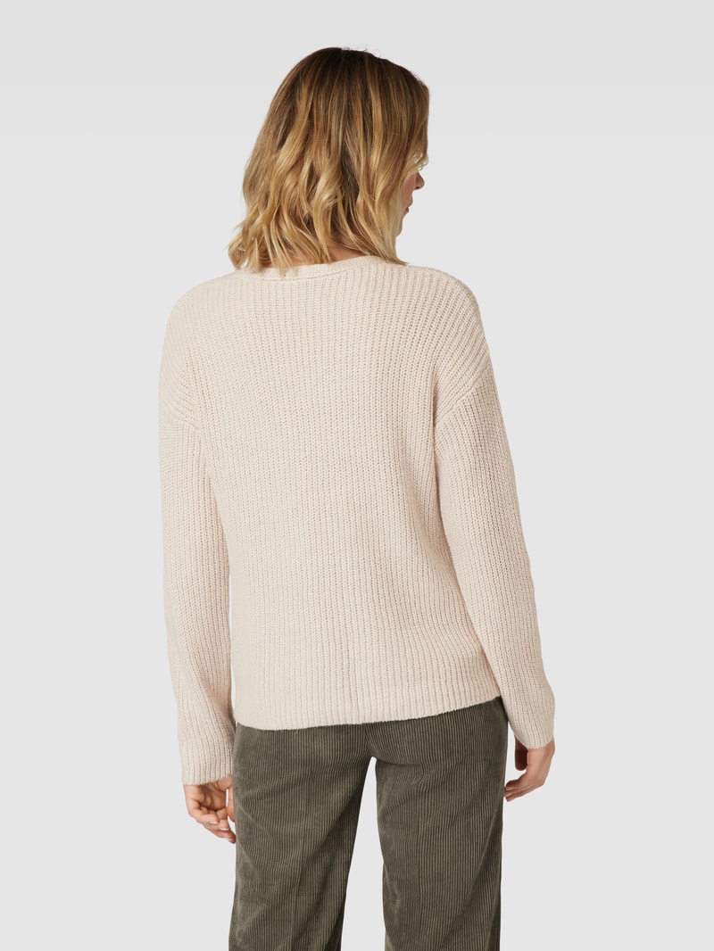 Strickpullover mit überschnittenen Schultern in hellgrau meliert