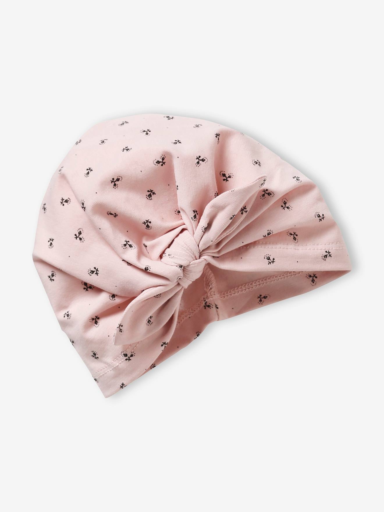 Ensemble bonnet + moufles + foulard + sac bébé fille en maille imprimée personnalisable bois de rose
