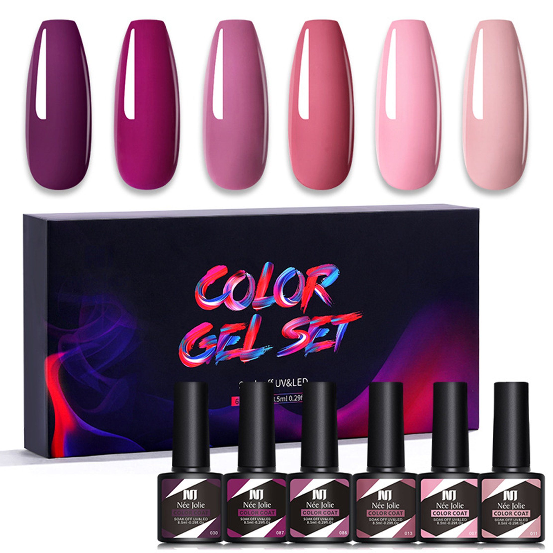 Scheiffy Nagellack-Set 8.5ml 6 Farben Nagellack Set 6 pcs, Nailart-Kit, DIY-Nagelkunst, 12, für Anfänger und professionelle Nagelkünstler
