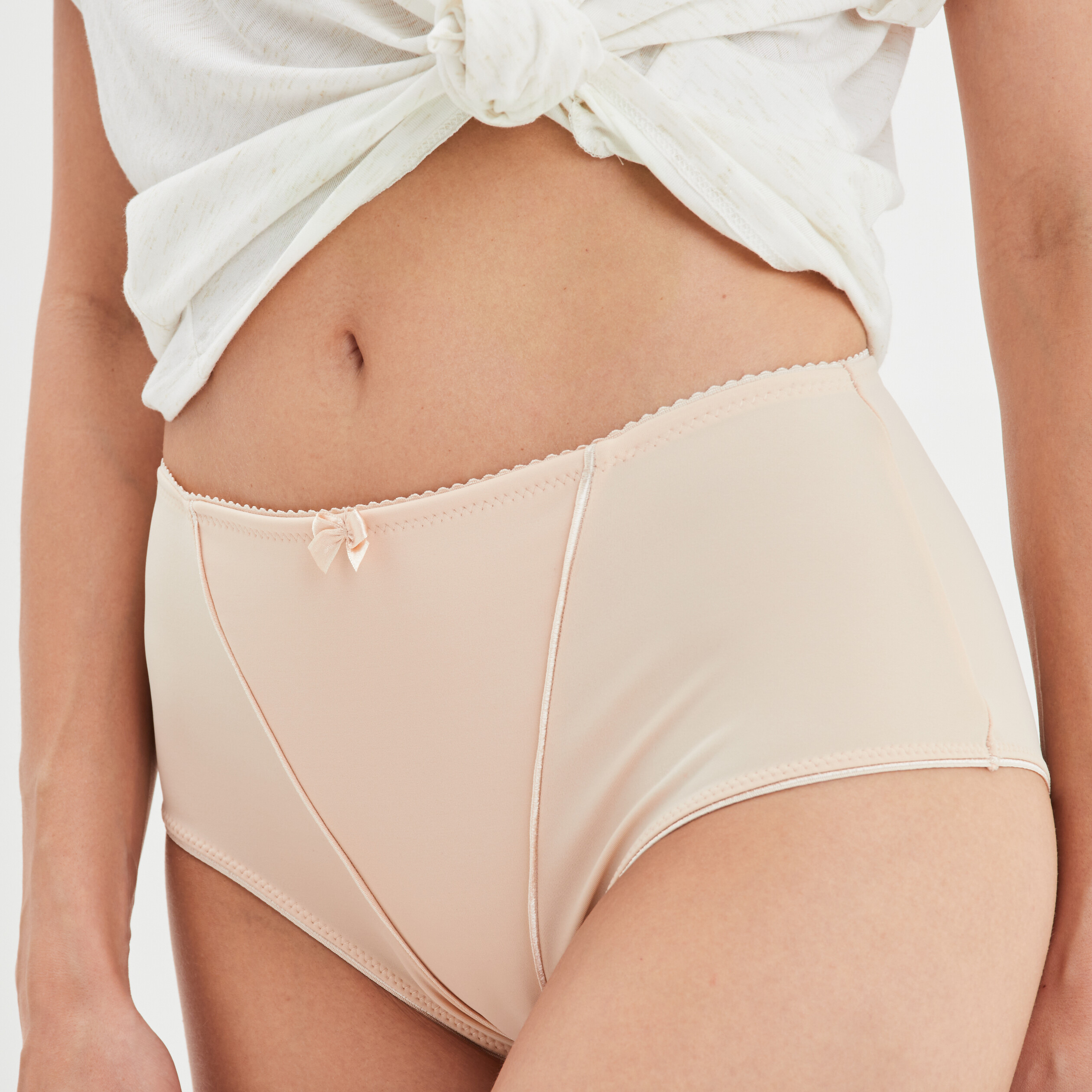 Culotte effet gainant microfibre beige femme | La Halle