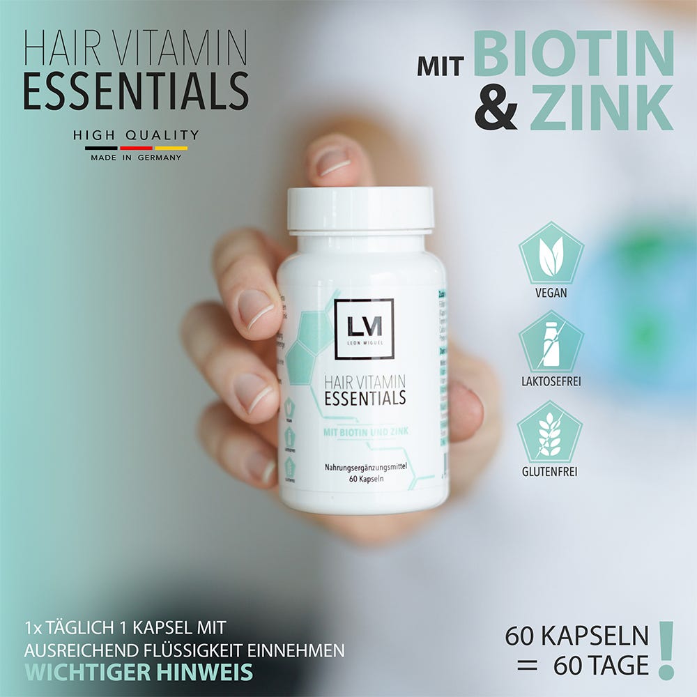 Leon Miguel Hair Vitamin Essentials mit Biotin + Zink 60 Stück