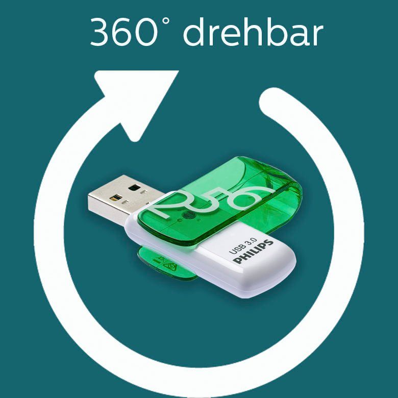 Philips Vivid Edition 256GB USB-Stick (USB 3.0, Lesegeschwindigkeit 100 MB/s)