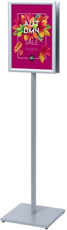 SHOWDOWN Design Standard Infoständer Doppelseitig DIN A3 Aluminium, Stahl Silber
