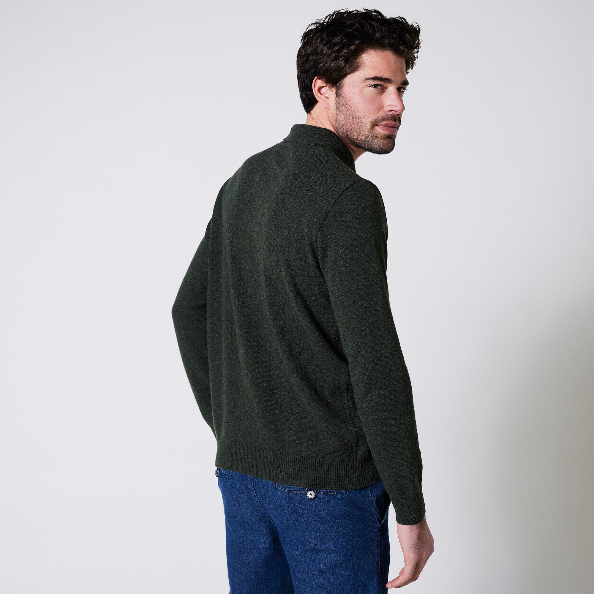 Pull col polo boutonné 80% laine