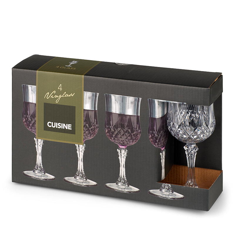 Cuisine Vinglass 4-pk 22 cl plast kristall klar