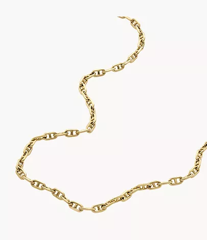 Fossil Ankerkette Heritage D-Link Metall goldfarben