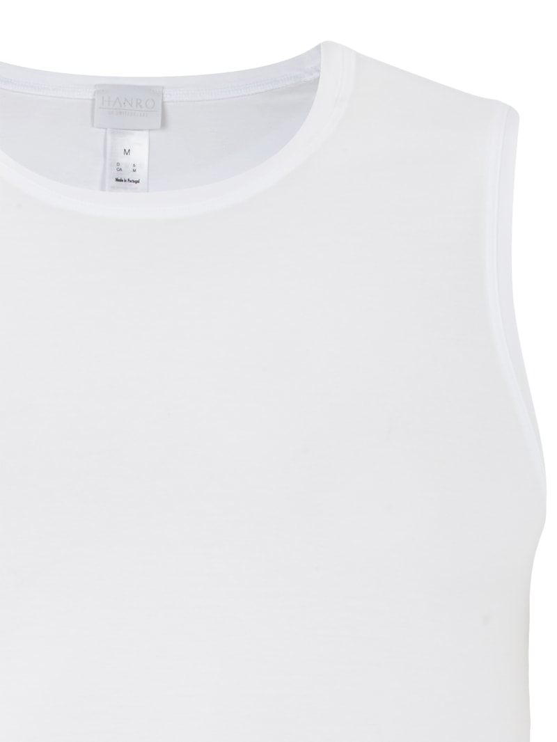 Tanktop aus Baumwolle mit Stretch-Anteil in weiß