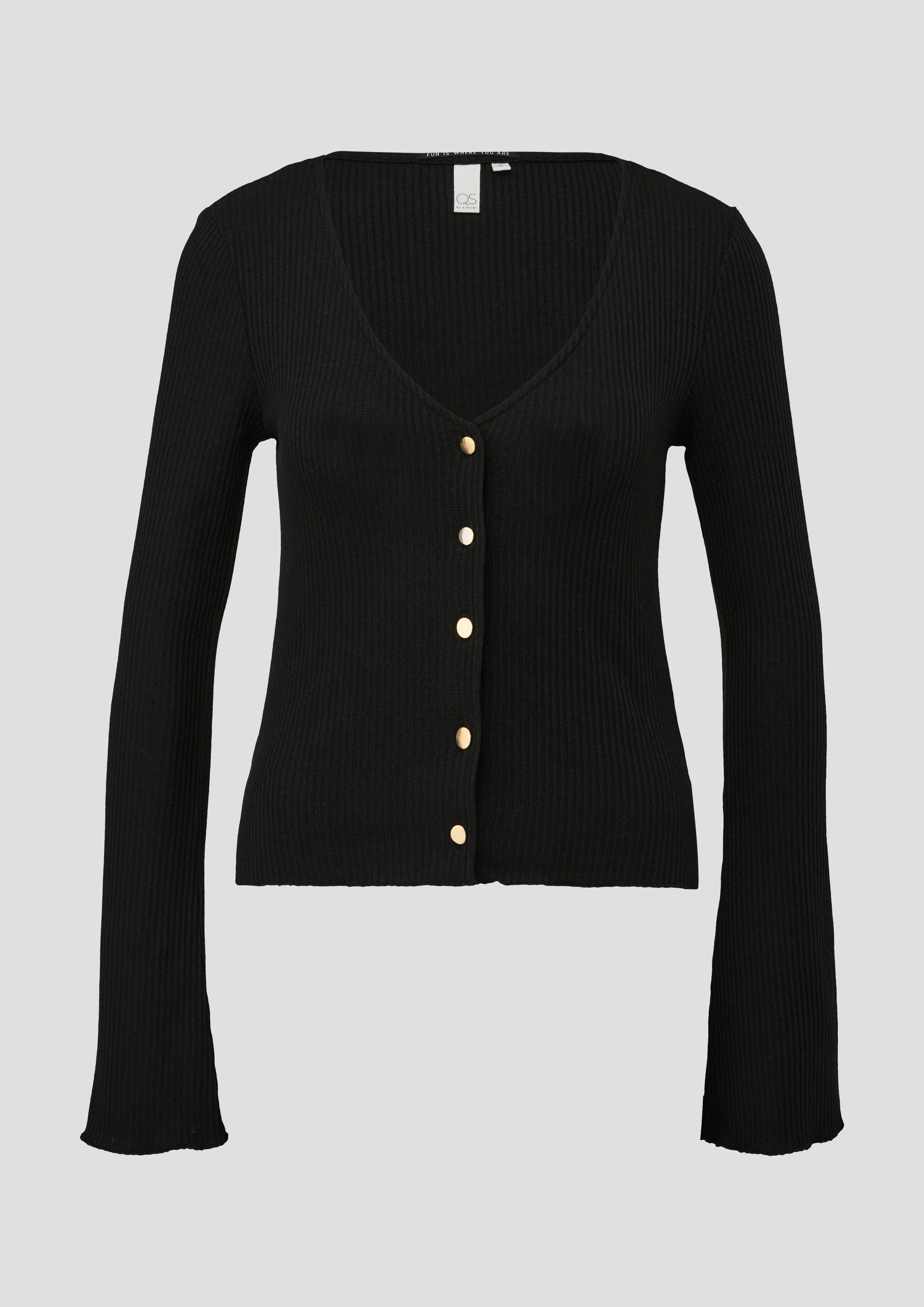 Gerippte Shirtjacke aus Viskosemix  2138341-9999