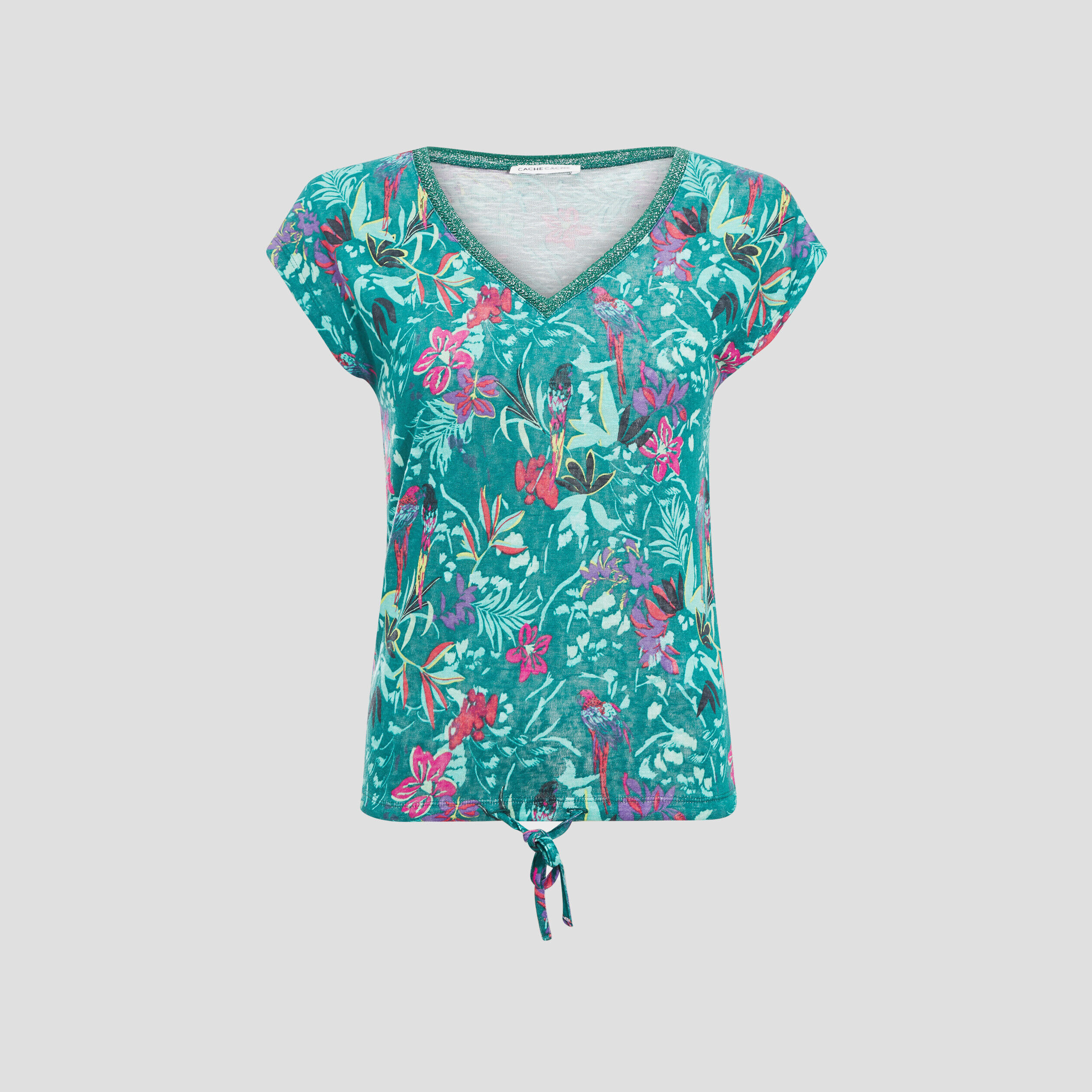 T-shirt manches courtes vert femme | Cache Cache