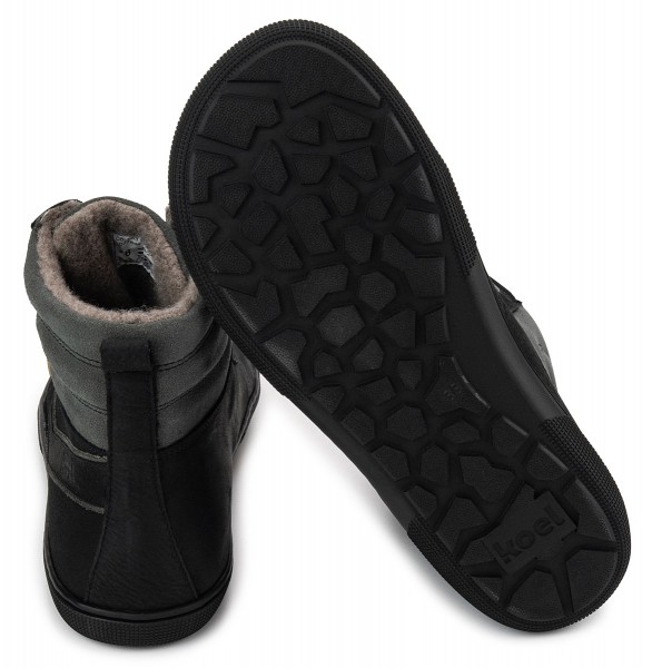 Koel bare |mid ~ Fox Leder Stiefel Wollfleece ~ Black