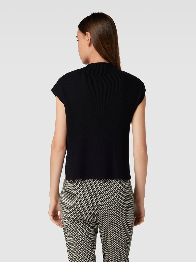 T-Shirt mit Strukturmuster Modell 'Palimi' in schwarz