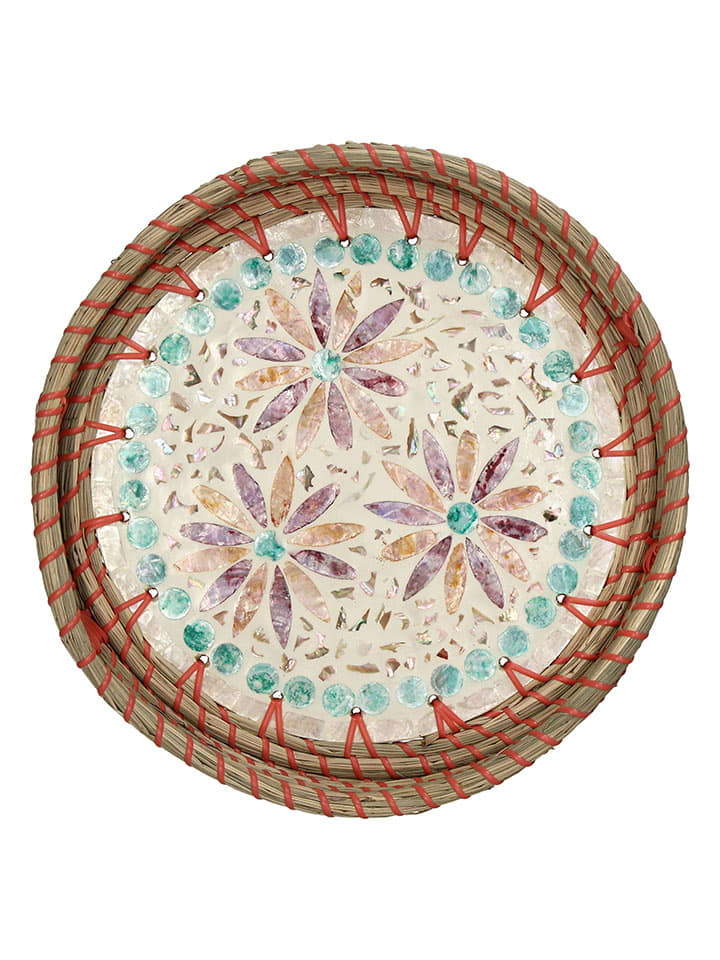 Kersten Tablett in Braun/ Bunt - Ø 30 cm günstig kaufen onesize